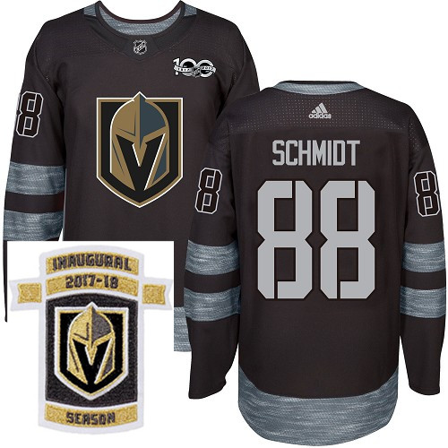 Adidas Golden Knights #88 Nate Schmidt Black 1917 2017 100th Anniversary Stitched NHL Inaugural Seas