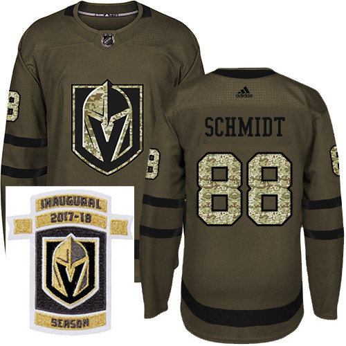 Adidas Golden Knights #88 Nate Schmidt Green Salute to Service Stitched NHL Inaugural Season Patch J