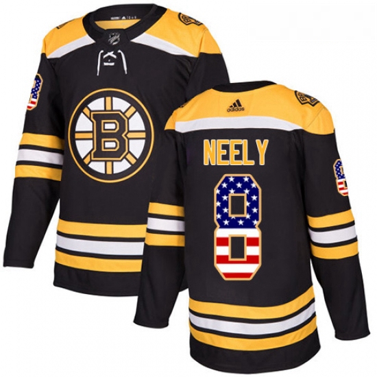 Youth Adidas Boston Bruins 8 Cam Neely Authentic Black USA Flag Fashion NHL Jersey