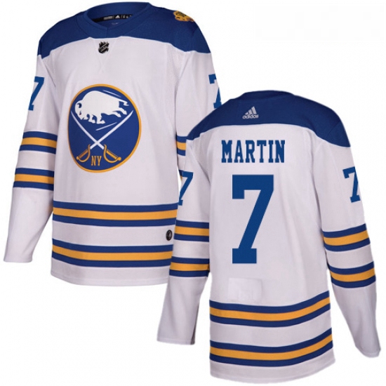 Youth Adidas Buffalo Sabres 7 Rick Martin Authentic White 2018 Winter Classic NHL Jersey