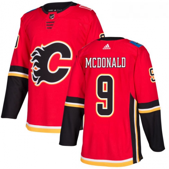 Youth Adidas Calgary Flames 9 Lanny McDonald Authentic Red Home NHL Jersey