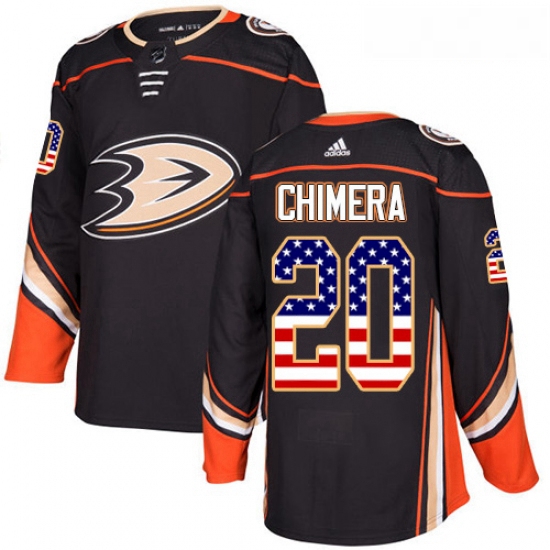 Youth Adidas Anaheim Ducks 20 Jason Chimera Authentic Black USA Flag Fashion NHL Jersey