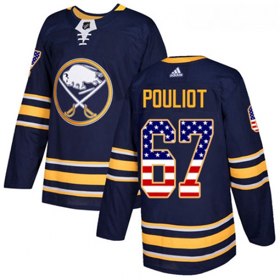 Youth Adidas Buffalo Sabres 67 Benoit Pouliot Authentic Navy Blue USA Flag Fashion NHL Jersey