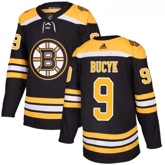 Youth Adidas Boston Bruins 9 Johnny Bucyk Authentic Black Home NHL Jersey