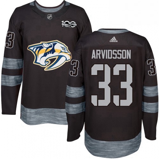 Mens Adidas Nashville Predators 33 Viktor Arvidsson Authentic Black 1917 2017 100th Anniversary NHL 