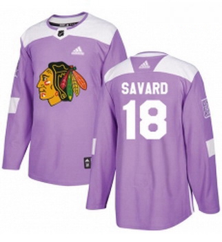 Youth Adidas Chicago Blackhawks 18 Denis Savard Authentic Purple Fights Cancer Practice NHL Jersey