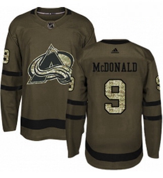 Youth Adidas Colorado Avalanche 9 Lanny McDonald Authentic Green Salute to Service NHL Jersey