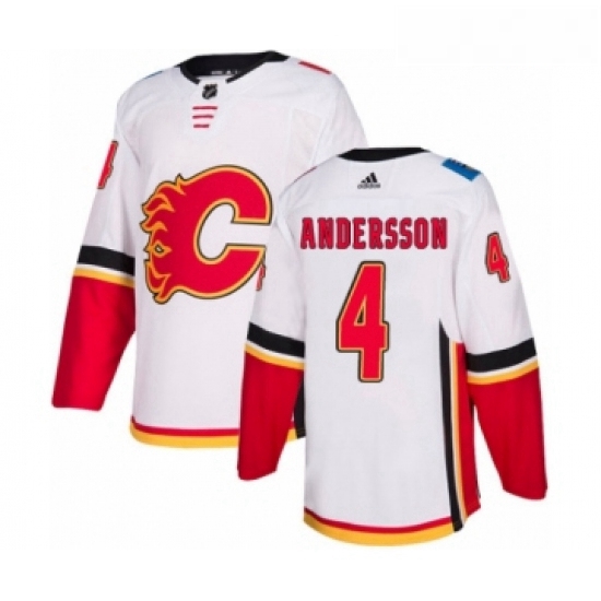 Youth Adidas Calgary Flames 4 Rasmus Andersson Authentic White Away NHL Jersey