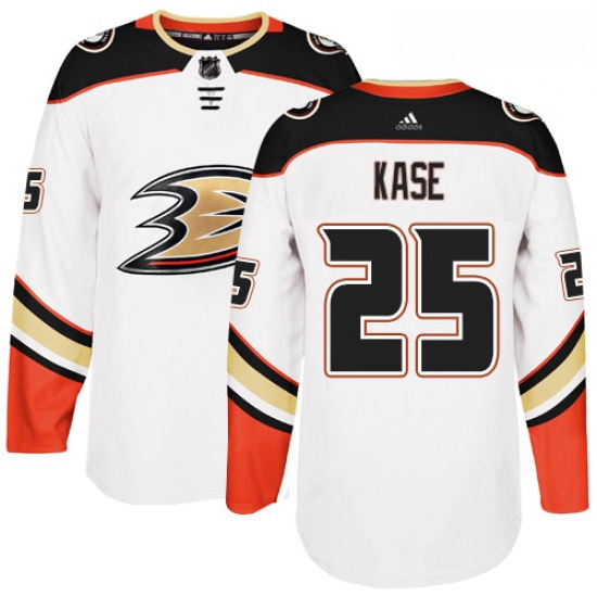 Youth Adidas Anaheim Ducks 25 Ondrej Kase Authentic White Away NHL Jersey