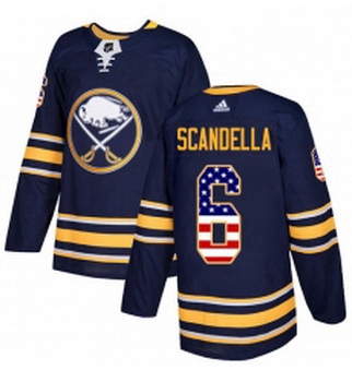 Youth Adidas Buffalo Sabres 6 Marco Scandella Authentic Navy Blue USA Flag Fashion NHL Jersey