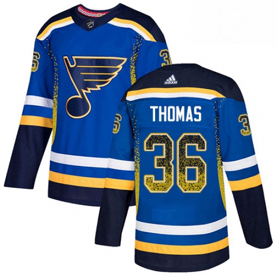 Mens Adidas St Louis Blues 36 Robert Thomas Authentic Blue Drift Fashion NHL Jersey