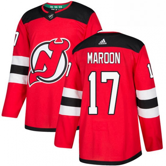 Mens Adidas New Jersey Devils 17 Patrick Maroon Authentic Red Home NHL Jersey