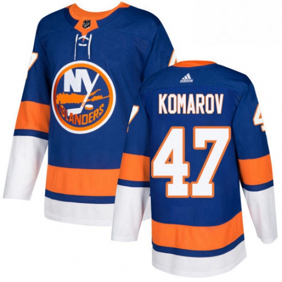 Mens Adidas New York Islanders 47 Leo Komarov Premier Royal Blue Home NHL Jersey