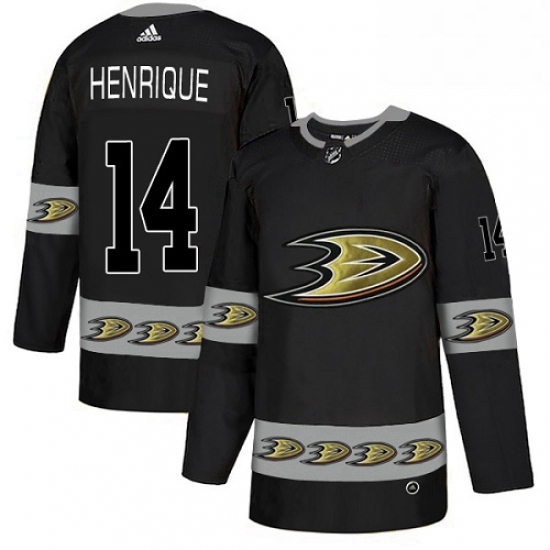 Mens Adidas Anaheim Ducks 14 Adam Henrique Premier Black Team Logo Fashion NHL Jersey