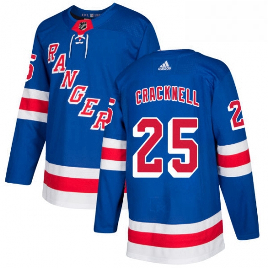 Mens Adidas New York Rangers 25 Adam Cracknell Authentic Royal Blue Home NHL Jersey