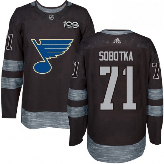 Mens Adidas St Louis Blues 71 Vladimir Sobotka Authentic Black 1917 2017 100th Anniversary NHL Jerse