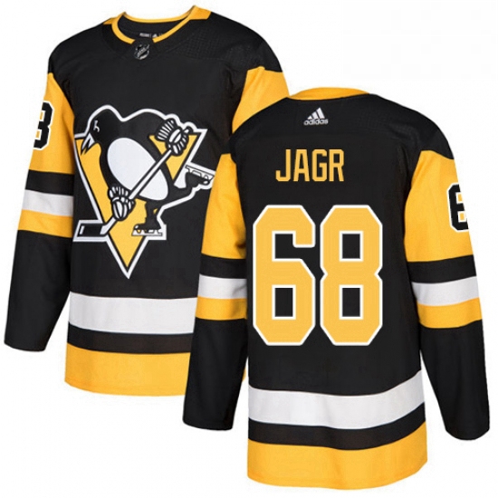 Mens Adidas Pittsburgh Penguins 68 Jaromir Jagr Premier Black Home NHL Jersey