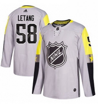 Mens Adidas Pittsburgh Penguins 58 Kris Letang Authentic Gray 2018 All Star Metro Division NHL Jerse