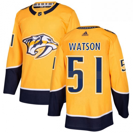 Mens Adidas Nashville Predators 51 Austin Watson Premier Gold Home NHL Jersey