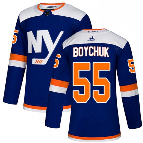 Mens Adidas New York Islanders 55 Johnny Boychuk Premier Blue Alternate NHL Jersey