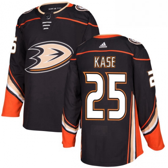 Mens Adidas Anaheim Ducks 25 Ondrej Kase Authentic Black Home NHL Jersey