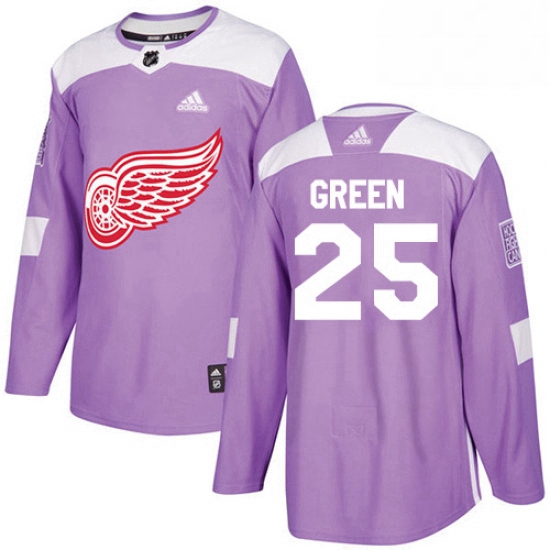 Mens Adidas Detroit Red Wings 25 Mike Green Authentic Purple Fights Cancer Practice NHL Jersey