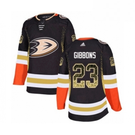 Mens Adidas Anaheim Ducks 23 Brian Gibbons Authentic Black Drift Fashion NHL Jersey