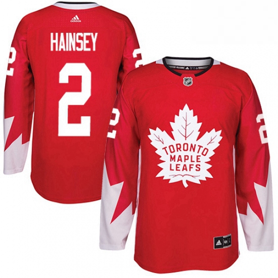 Mens Adidas Toronto Maple Leafs 2 Ron Hainsey Premier Red Alternate NHL Jersey