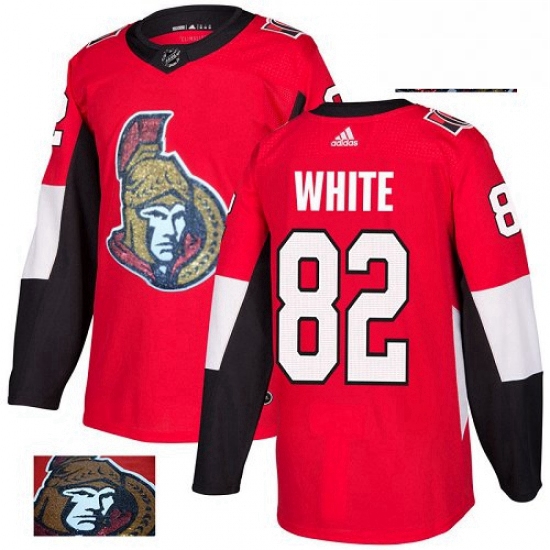 Mens Adidas Ottawa Senators 82 Colin White Authentic Red Fashion Gold NHL Jersey