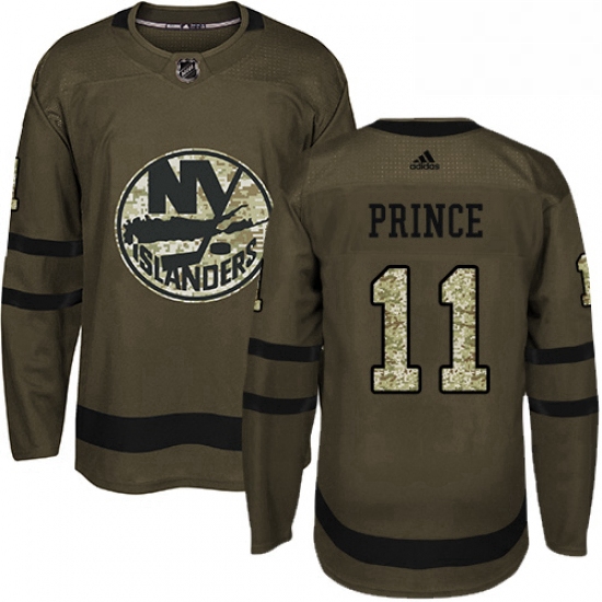 Mens Adidas New York Islanders 11 Shane Prince Premier Green Salute to Service NHL Jersey