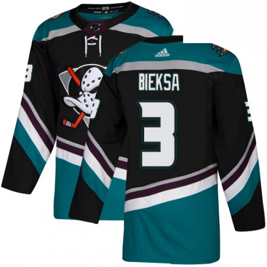 Mens Adidas Anaheim Ducks 3 Kevin Bieksa Authentic Black Teal Third NHL Jersey