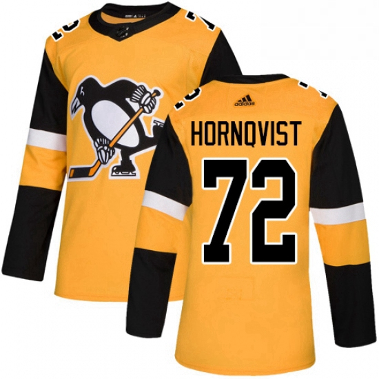 Mens Adidas Pittsburgh Penguins 72 Patric Hornqvist Premier Gold Alternate NHL Jersey