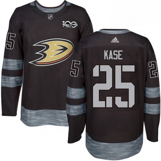 Mens Adidas Anaheim Ducks 25 Ondrej Kase Premier Black 1917 2017 100th Anniversary NHL Jersey