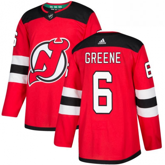 Mens Adidas New Jersey Devils 6 Andy Greene Authentic Red Home NHL Jersey