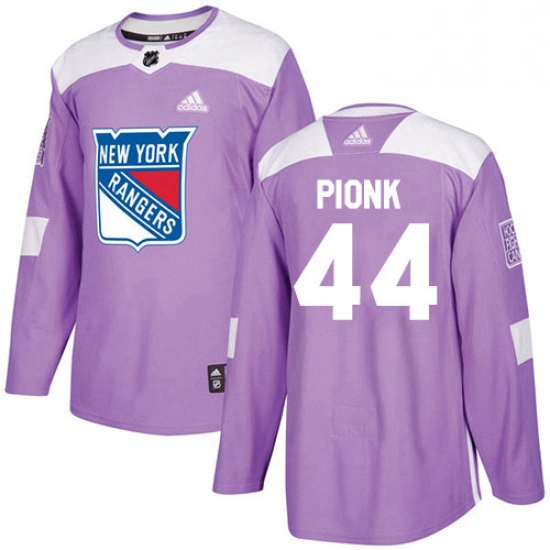 Mens Adidas New York Rangers 44 Neal Pionk Purple Authentic Fights Cancer Stitched NHL Jersey