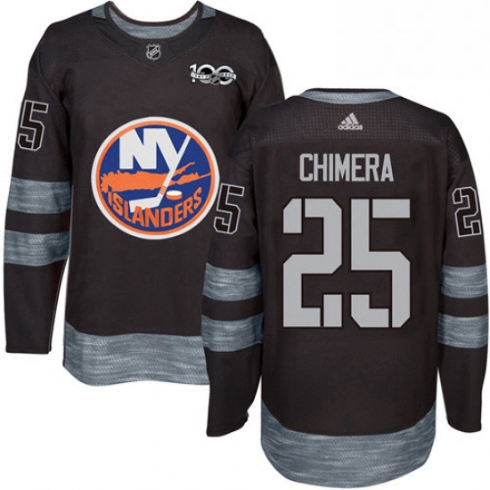 Mens Adidas New York Islanders 25 Jason Chimera Authentic Black 1917 2017 100th Anniversary NHL Jers