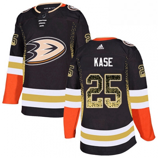 Mens Adidas Anaheim Ducks 25 Ondrej Kase Authentic Black Drift Fashion NHL Jersey