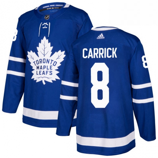 Mens Adidas Toronto Maple Leafs 8 Connor Carrick Authentic Royal Blue Home NHL Jersey