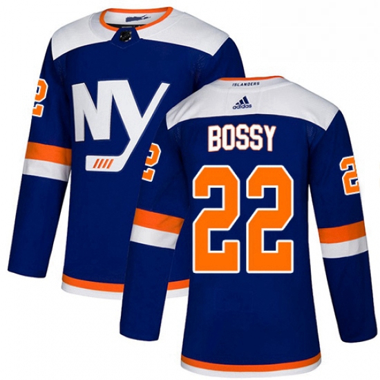Mens Adidas New York Islanders 22 Mike Bossy Premier Blue Altern