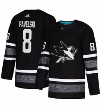 Mens Adidas San Jose Sharks 8 Joe Pavelski Black 2019 All Star Game Parley Authentic Stitched NHL Je