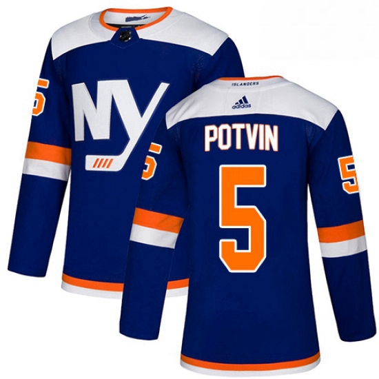 Mens Adidas New York Islanders 5 Denis Potvin Premier Blue Alternate NHL Jersey