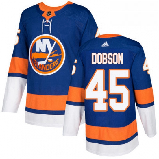 Mens Adidas New York Islanders 45 Noah Dobson Premier Royal Blue Home NHL Jersey