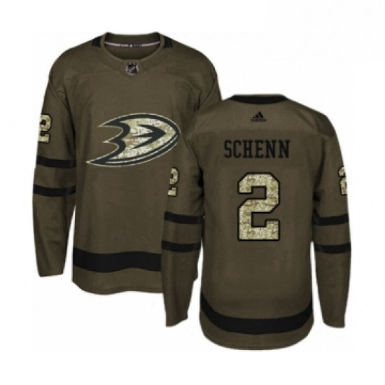 Mens Adidas Anaheim Ducks 2 Luke Schenn Authentic Green Salute to Service NHL Jersey