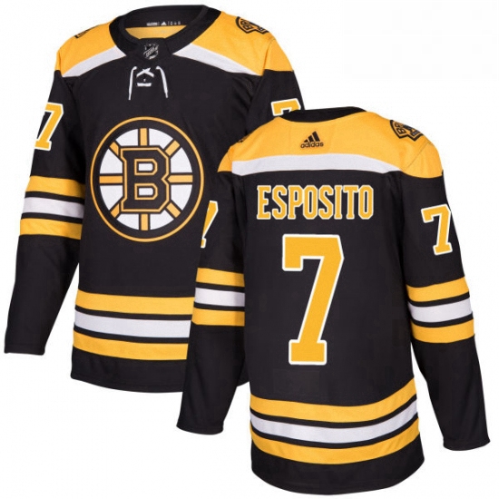 Mens Adidas Boston Bruins 7 Phil Esposito Authentic Black Home NHL Jersey