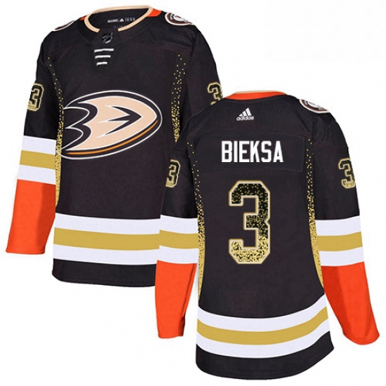 Mens Adidas Anaheim Ducks 3 Kevin Bieksa Authentic Black Drift Fashion NHL Jersey