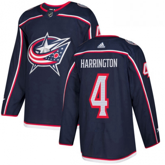 Mens Adidas Columbus Blue Jackets 4 Scott Harrington Authentic Navy Blue Home NHL Jersey