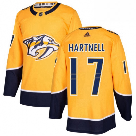 Mens Adidas Nashville Predators 17 Scott Hartnell Authentic Gold Home NHL Jersey