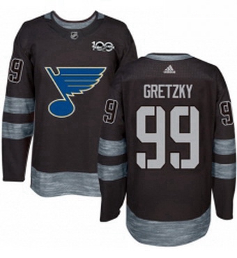 Mens Adidas St Louis Blues 99 Wayne Gretzky Authentic Black 1917 2017 100th Anniversary NHL Jersey