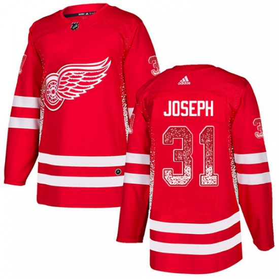 Mens Adidas Detroit Red Wings 31 Curtis Joseph Authentic Red Drift Fashion NHL Jersey