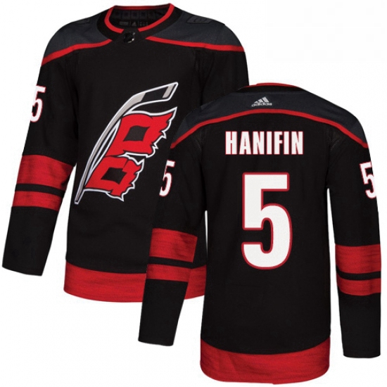 Mens Adidas Carolina Hurricanes 5 Noah Hanifin Premier Black Alternate NHL Jersey